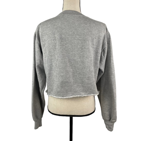 BRANDY MELVILLE JOHN GALT GRAY CROPPED ALIEN SWEATSHIRT TOP SMALL - Picture 7 of 9